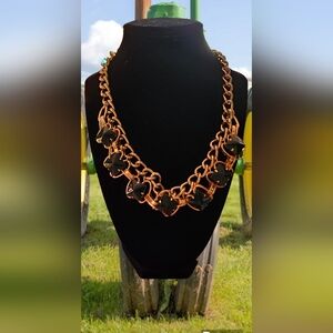 Chunky Emerald earring & necklace set